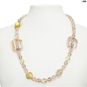 Necklace Riga - Pink and gold - Original Murano Glass OMG