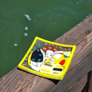 El plato «El beso» - Homenaje a Klimt - Cuadrado