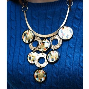 Lámpara colgante Klimt - Vidrio pintado en oro de 24 quilates - Vidrio de Murano original OMG