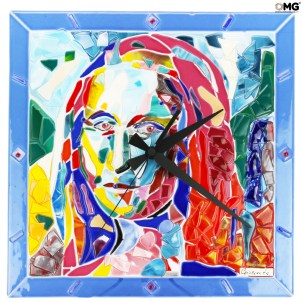 Reloj de pared Leonardo da Vinci, de cristal de Murano original, OMG, Italia, veneciano