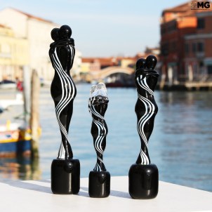 Escultura de los Enamorados - Negro - Cristal de Murano  - Cristal veneciano