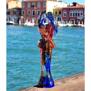 Escultura de los enamorados - OneLove - Decoración en azul y naranja