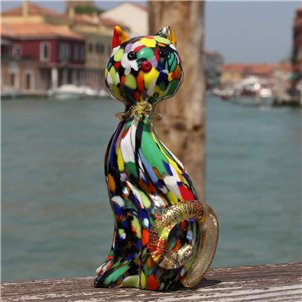 Figura de gato - Vidrio de Murano original OMG