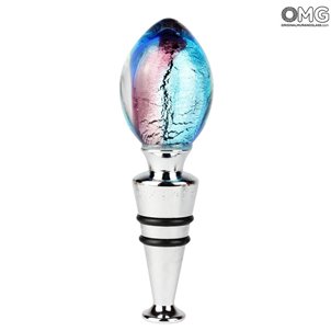 Tapón para botella - Plata + CAJA - Caja de cristal de Murano original