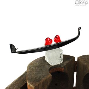 Corazones de góndola: amor - Venecia - Vidrio de Murano original OMG