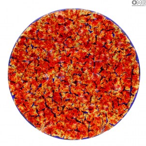 Plate Round Red - pure Gold - Original Murano Glass -  Fruits holder