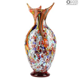 Symphony - Jarrón - Cristal de Murano Millefiori y plata 