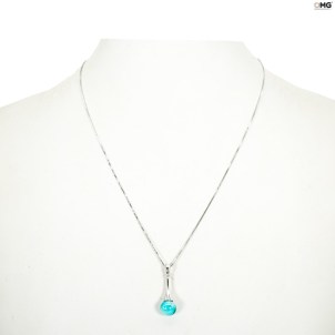 Parure Perle azzurre - con Argento - Vetro di Murano Originale OMG