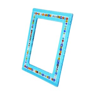 Marco de fotos - Cian y Millefiori - Vidrio de Murano original OMG