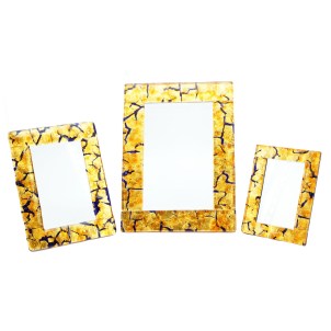 Marco de fotos «Golden Fantasy» - vidrio fundido