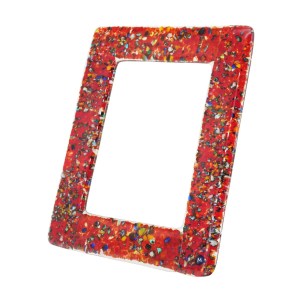 Marco de fotos «Color Fantasy» en cristal rojo - Cristal de Murano fundido