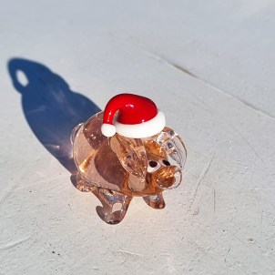 Precioso cerdito navideño - Vidrio de Murano original OMG