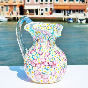 Millefiori Pitcher - Pink  - Original Murano Glass OMG