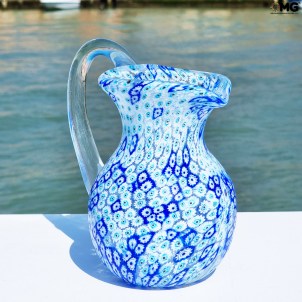 Millefiori Pitcher - Blue - Original Murano Glass OMG