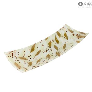 Plato Nuance Long - Blanco - Vidrio de Murano original OMG