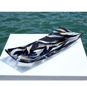 Plato Nuance Long - Negro - Vidrio de Murano original OMG