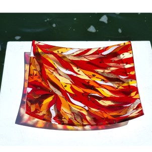 Plato Nuance - Rojo - Vidrio de Murano original OMG