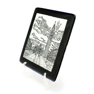 Centrotavola Giudizio Universale - Tributo a Michelangelo - Con foglia argento  - Original Murano glass - OMG