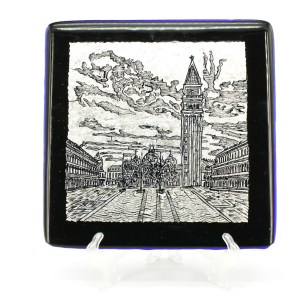 Centrotavola Giudizio Universale - Tributo a Michelangelo - Con foglia argento  - Original Murano glass - OMG