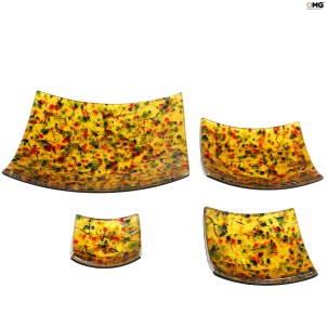 Plato cuadrado - Carnival - Vidrio de Murano original OMG