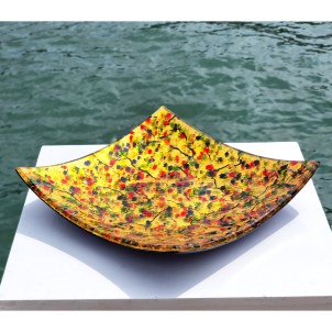 Plato cuadrado - Carnival - Vidrio de Murano original OMG