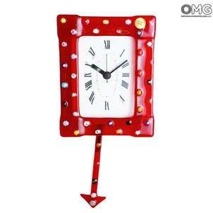 reloj_rojo_de_pared_de_vidrio_de_Murano_omg_2
