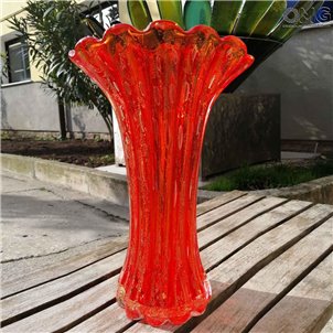 Vaso Flower - Rosso e Oro - Vetro di Murano Originale OMG
