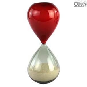 Reloj de arena - Rojo - Vidrio de Murano original Omg