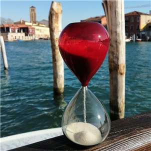 Reloj de arena - Rojo - Vidrio de Murano original Omg