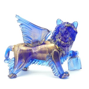 Saint Mark Lion - With gold leaf - Sculpture - Original Murano Glass OMG