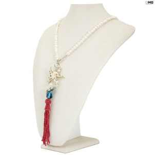 Santorini - Collana Etnica - Con perle in vetro di Murano Originale OMG
