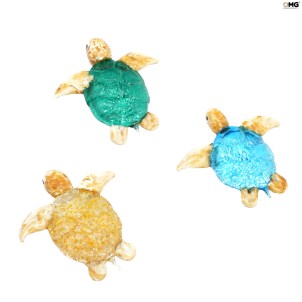 Set of 3 sea turtles - Original Murano Glass OMG