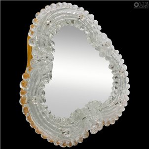 Fiore Re Davide Argento - Specchio Veneziano da tavolo in vetro di Murano