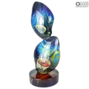 Into the abyss - Sculpture in chalcedony - Original Murano glass Omg