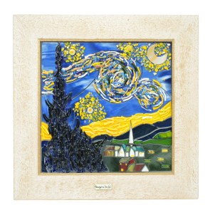 Notte stellata - Van Gogh - quadro - Fatto a Mano - vetro originale - omg