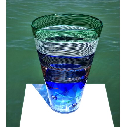 Vaso filigrana larion - Vetro di Murano Originale OMG 