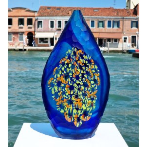 Vaso Ponente Battuto - Soffiato - Vetro di Murano Originale OMG