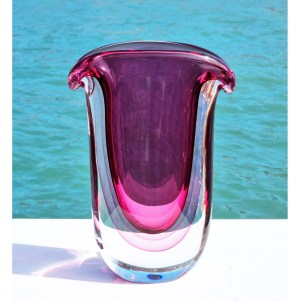 Vaso Delta - Fume - Sommerso - Vetro di Murano Originale OMG