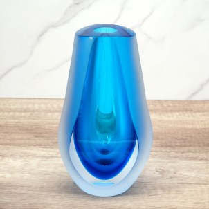 Vaso Diafon Celeste Sommerso - Vetro di Murano