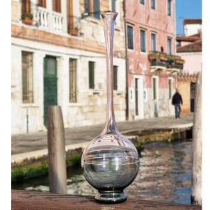   Elegante Vaso Soffiato - Encalmo Rosa e Grigio - Original Murano Glass OMG