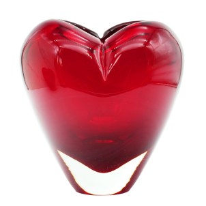 Vase Heart - Red Sommerso - Original Murano Glass OMG