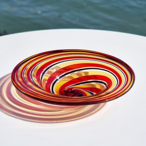 Plato rojo Cannes - Cristal de Murano original OMG