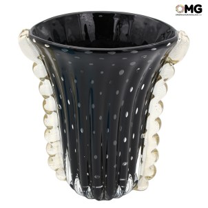 Vaso Vulcano Nero - Disponibile in tre dimensioni -Vetro di Murano Originale OMG