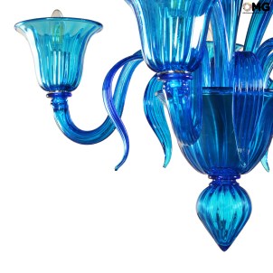 Venetian Chandelier - Corvo light blue - Murano Glass 