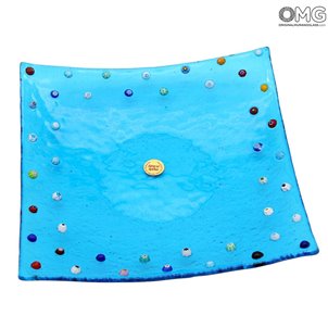 Plato azul claro de Murrina - vidrio fundido - Bolsillos vacíos