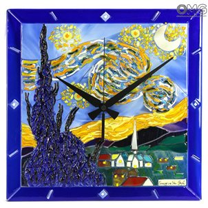 wall_clock_van_gogh_night_murano_glass_1