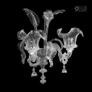 Applique Elegante - Cristallo + pendenti - Vetro di Murano - 2 Luci