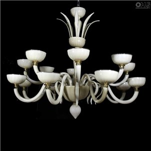 Venetian Chandelier Ivory Shade - Original Murano Glass OMG