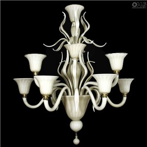Venetian Chandelier Ivory - Original Murano Glass OMG