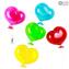 Globos de cristal pequeños con forma de corazón (5 unidades) - para colgar - Vidrio de Murano original OMG